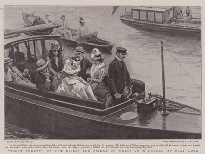 Domingo en Ascot en el río, el Príncipe de Gales en un lanzamiento en Bray Lock de Frank Dadd